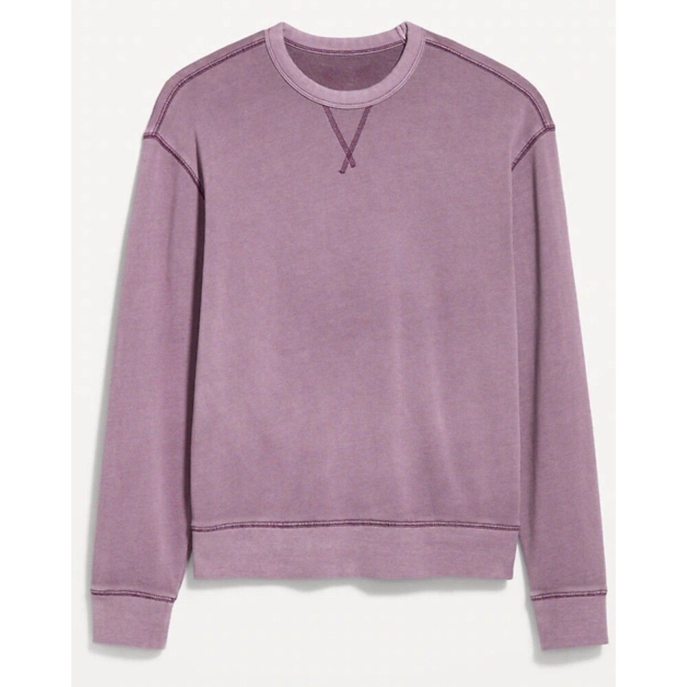Old Navy Sweatshirt Crew Neck Loose Garment Purple Washed Cotton Size XS NWT